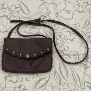 Nine West Plum Colored Silver Studded‎ Crossbody 6.5x8.75”